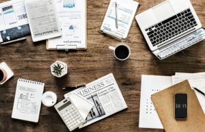 Flat lay of business concept